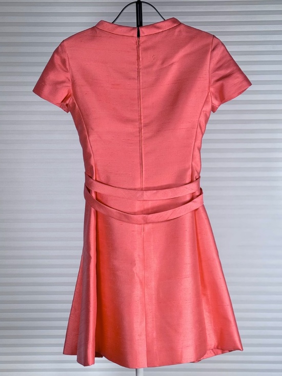 Vintage Coral Pink A Line Dress Size 6 Short Sleeve Mod Style